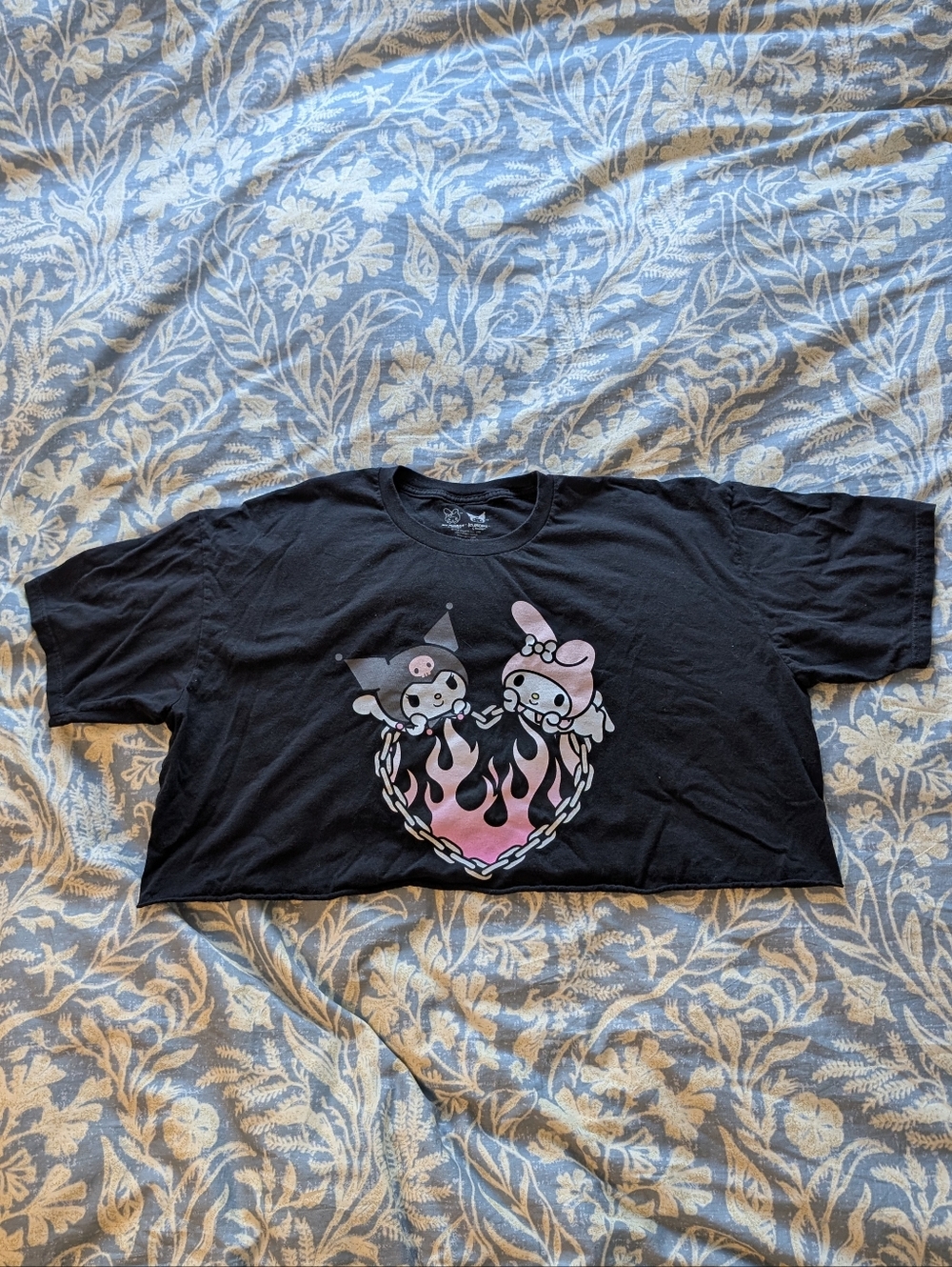 Plus Size My Melody Kuromi Heart Black Graphic T Shirt